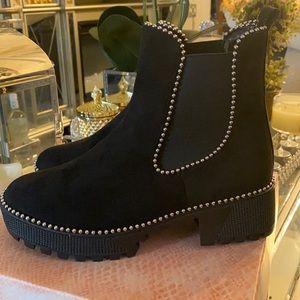 Black studded boots